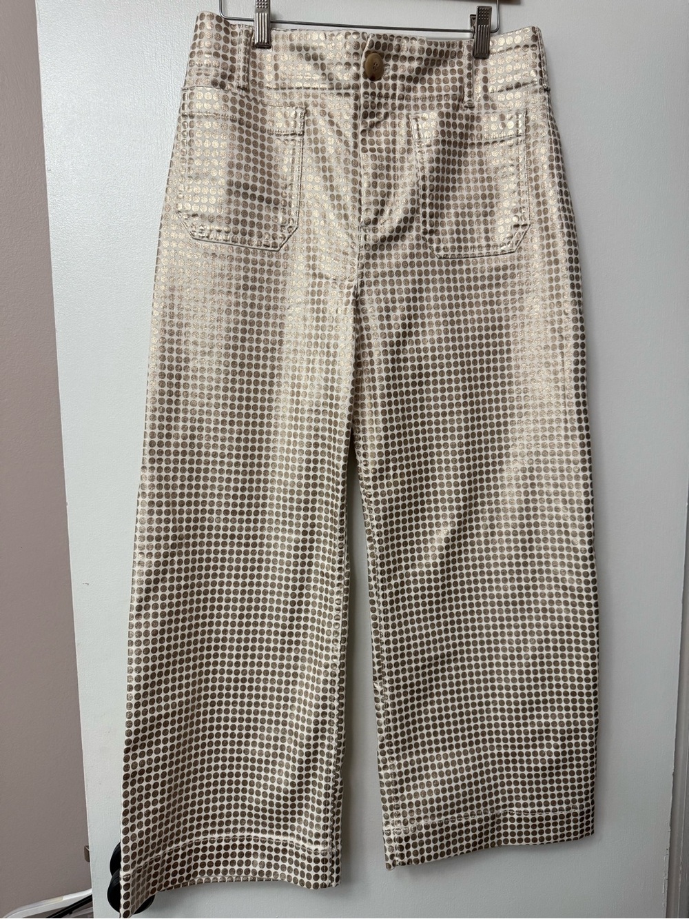 Maeve Colette gold polka dot wide leg Pant size 29 - Picture 11 of 11